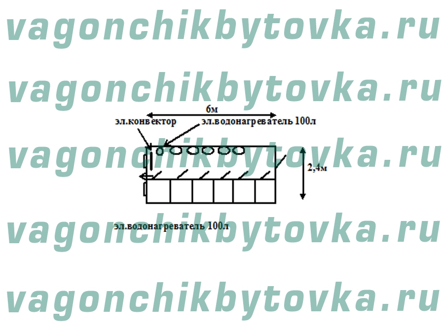 Металлический вагончик 6м - туалет